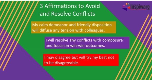 Affirmations to avoid and resolve conflicts